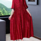 Half-sleeve fashionable loose retro elegant A-line long dress