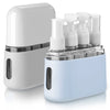 portable travel bottle set with shampoo dispenser