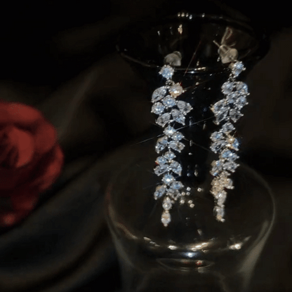 ✨Crystal Petal Tassel Earrings✨