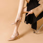 Pointed Toe Sexy Rhinestone Closed Toe High Heel Sandals