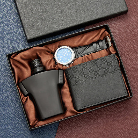 Gift Sets for Men Leather Case & Watch & Perfume