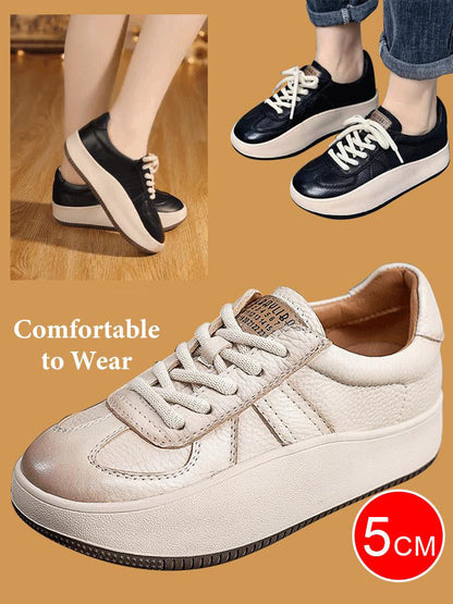 Ladies Platform Casual Leather Shoes