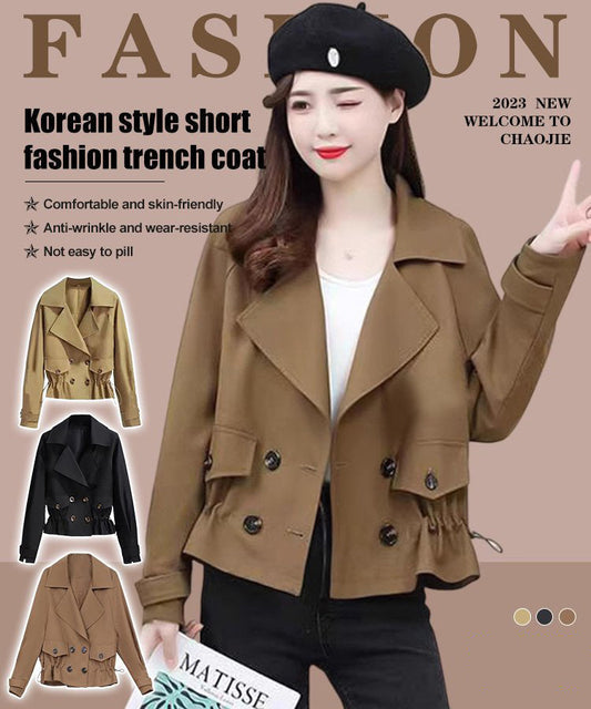 Korean style fashionable short trench coat