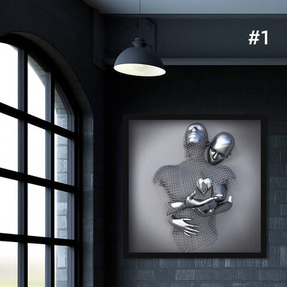 Metal Character Statue Art Wall Decoration