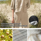 Square Collar Solid Color Cotton And Linen 2-piece Set