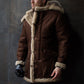 [warm gift] men’s vintage hooded suede leather fur coat