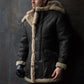 [warm gift] men’s vintage hooded suede leather fur coat