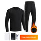 Nice gift*Thermal Fleece Underwear USB Electric Heating Suit With Power Bank