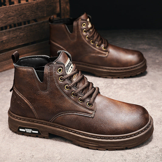 🔥50% OFF TODAY🔥Men's Vintage PU Leather Lace-Up Boots