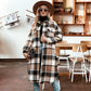 🔥HOT SALE  50% OFF🔥🎁[Best Gift For Her] Women's Plaid Print Long Sleeve Warm Tweed Coat