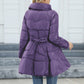 Ideal Gift - Winter Padded Coat Slim Stand Collar Women's Maxi Slim Waist Down Jacket