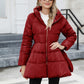 Ideal Gift - Winter Padded Coat Slim Stand Collar Women's Maxi Slim Waist Down Jacket