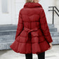 Ideal Gift - Winter Padded Coat Slim Stand Collar Women's Maxi Slim Waist Down Jacket