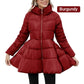 Ideal Gift - Winter Padded Coat Slim Stand Collar Women's Maxi Slim Waist Down Jacket