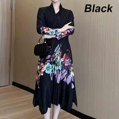 🌸New Year Sale 30% Off🌸Print Pleated High-End Dress