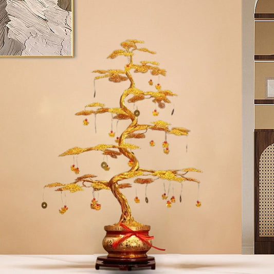 🎁Golden Fortune Tree (Handmade knitting)💰🪙