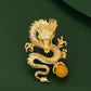 Gorgeous Sparkling Golden Dragon Brooch