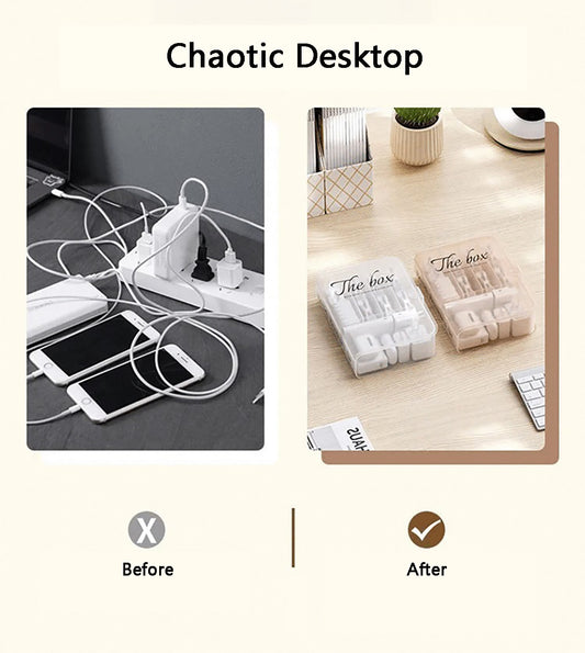 🔥Hot Sale 49% Off🔥Cream Style Data Cable Storage Box Mobile Phone Charger