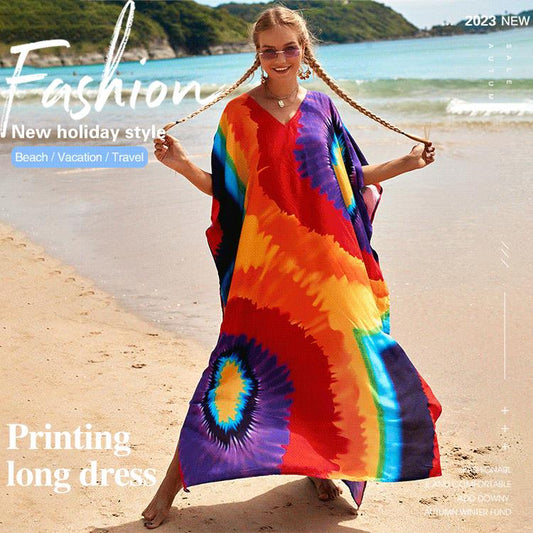 🔥Hot Sale 40% Off🔥Print Beach Cover-up Long Dress